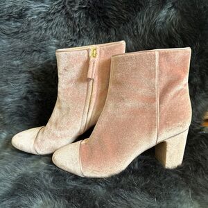Polly Plume Velvet Ankle Boots - Pink